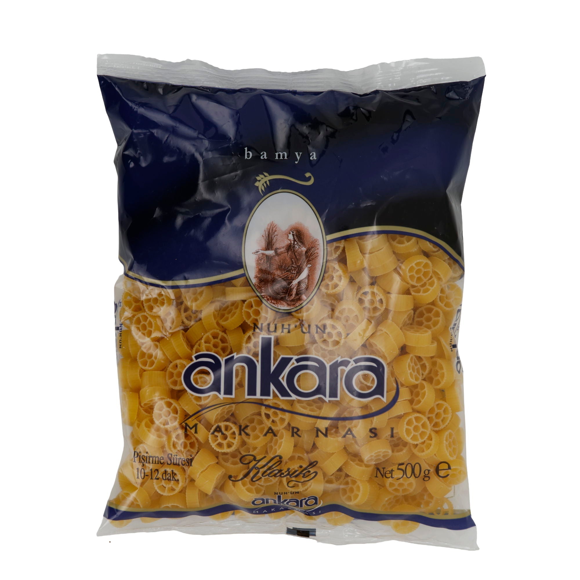 Teigwaren Ankara Makarna | Bamya | Türkische Teigwaren in Wagenradform | 500 g Packung NUHUN ANKARA